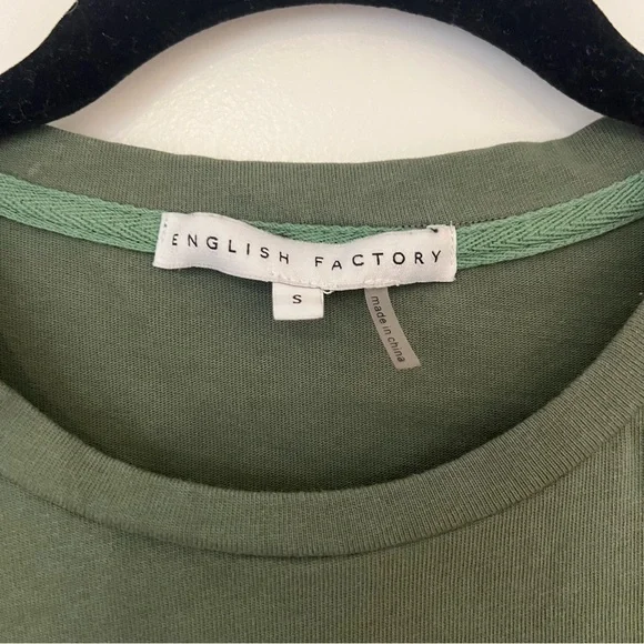 English Factory Ruffle Sleeve Blouse Dark Green - Picture 3 of 7